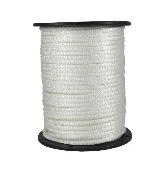 1/4 inch White Polyester Rope, durable braided construction for marine, outdoor, and general-purpose use